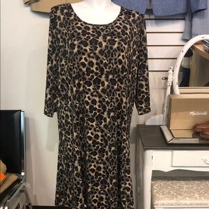 Ellos Brown Leopard Print Long Sleeve Dress